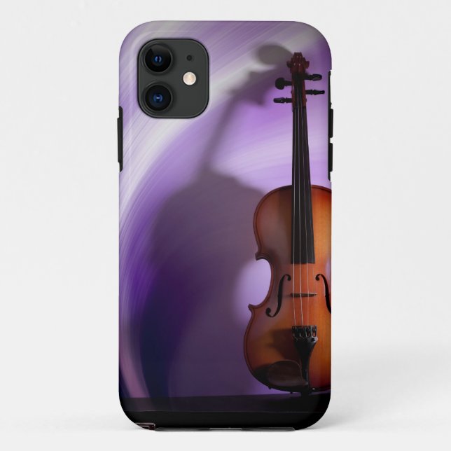 Funda De Case-Mate Para iPhone Caja púrpura del teléfono del violín (Reverso)