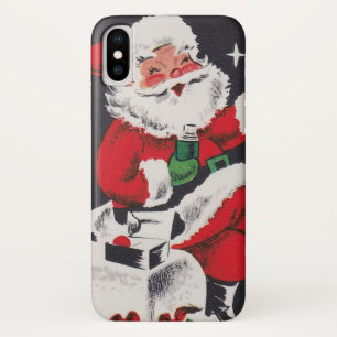 Funda Para iPhone X Caja retra diez del teléfono de Santa del navidad