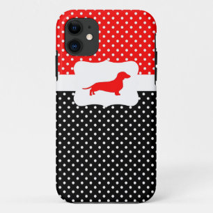 Funda Para iPhone 11 Caja retra w/Dachshund del lunar