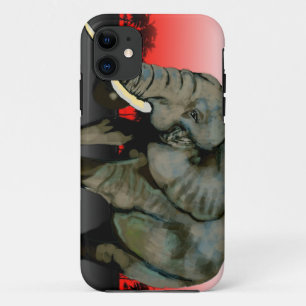 Funda Para iPhone 11 Caja roja del iPhone del elefante