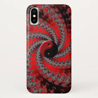 Funda Para iPhone X Caja roja y negra del iPhone de Yin-Yang del