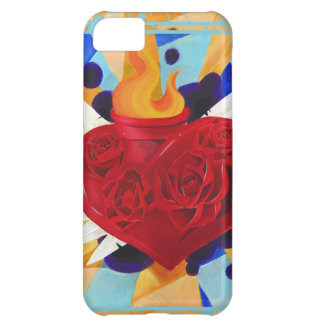 Funda Para iPhone 5C Caja sagrada del teléfono de Graffitti del corazón