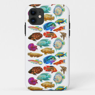 Funda Para iPhone 11 Caja tropical colorida del iPhone de los pescados