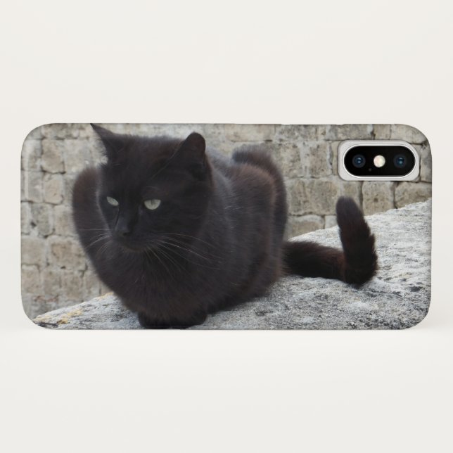 Funda De Case-Mate Para iPhone Cajas del teléfono del gato negro (Reverso (horizontal))