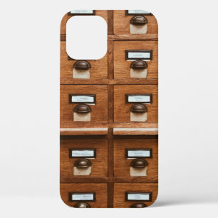 Funda Para iPhone 12 Cajón de madera marrón