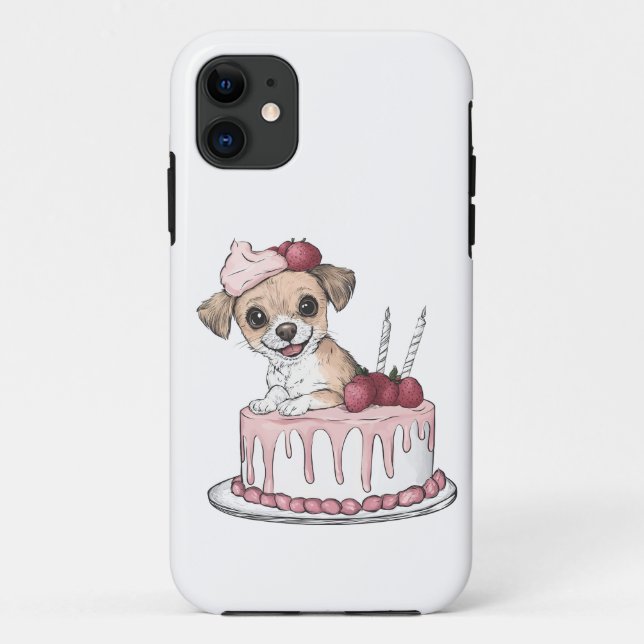 Funda De Case-Mate Para iPhone Cake Puppy Joy (Reverso)