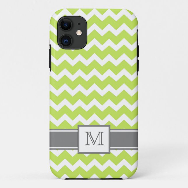Funda De Case-Mate Para iPhone cal gris Chevron del monograma de encargo iPhone5 (Reverso)
