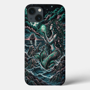 Funda Para iPhone 13 Cala de la Sirena Fantasía Náutica de Sirena Oscur