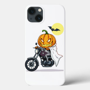 Funda Para iPhone 13 Calabaza conduce motocicleta