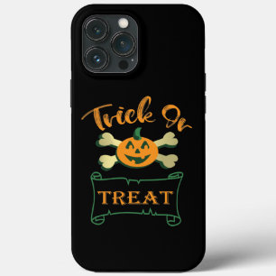Funda Para iPhone 13 Pro Max Calabaza de Halloween con truco o tratar cruces
