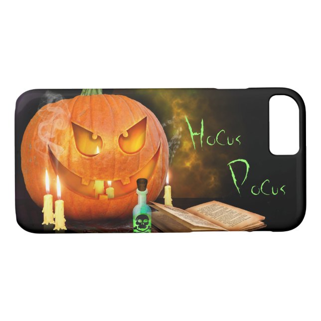 Funda De Case-Mate Para iPhone Calabaza de Halloween espeluznante (Reverso (horizontal))