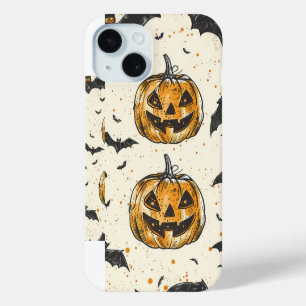 Funda Para iPhone 15 Calabaza de Halloween y caída de vintage del patró