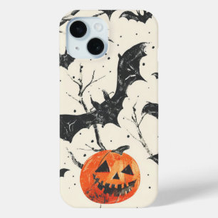 Funda Para iPhone 15 Calabaza de Halloween y caída de vintage del patró