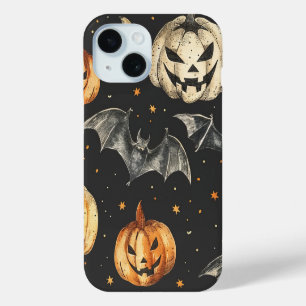 Funda Para iPhone 15 Calabaza de Halloween y caída de vintage del patró