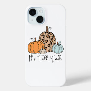 Funda Para iPhone 15 Calabaza de moda de otoño “Es otoño, chicos” cit