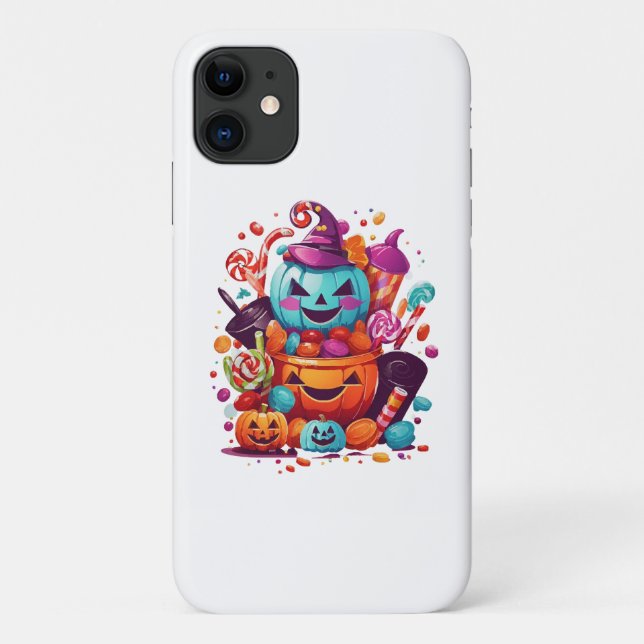 Funda De Case-Mate Para iPhone calabaza divertida de Halloween (Reverso)
