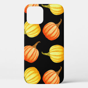 Funda Para iPhone 12 Calabaza naranja: Patrón acuarela sin foco.