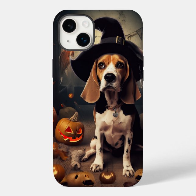 Funda De Case-Mate Para iPhone Calabazas Beagle Halloween Espeluznantes (Reverso )