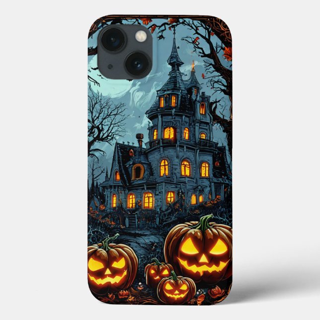 Funda De Case-Mate Para iPhone Calabazas brillantes en la noche de Halloween (Reverso)