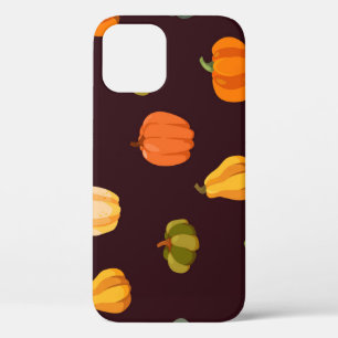 Funda Para iPhone 12 Calabazas coloridas: Elegancia oscura de otoño.