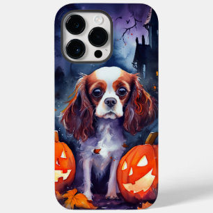 Funda Para iPhone 14 Pro Max De Case-Mate Calabazas de Halloween Cavalier King Charles Spani