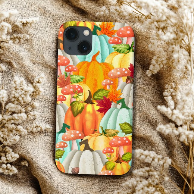 Funda De Case-Mate Para iPhone Calabazas divertidas, champiñones y hojas caídas (Subido por el creador)
