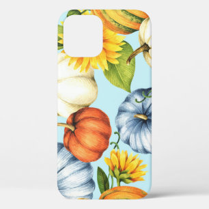 Funda Para iPhone 12 Calabazas, girasoles, ilustracion acuarela