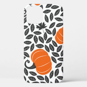 Funda Para iPhone 12 Calabazas, hojas: lindo patrón otoño.