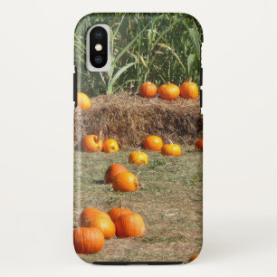 Funda Para iPhone XS Calabazas, maíz y heno Fotografía de la cosecha de