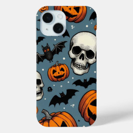 Funda Para iPhone 15 Calabazas y calaveras