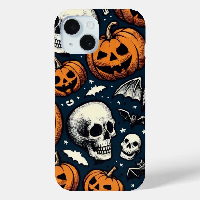 Funda De Case-Mate Para iPhone Calabazas y Calaveras (Reverso )