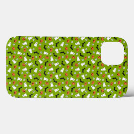 Funda Para iPhone 13 calabazas y murciélagos temática verde