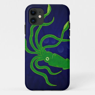 Funda Para iPhone 11 Calamar texturizado verde claro en un océano azul