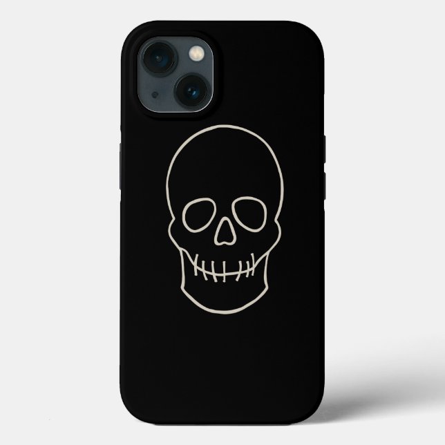 Funda De Case-Mate Para iPhone Calavera - Blanco negro y blanco hueso (Reverso )