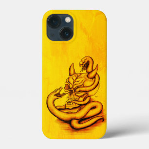 Funda Para iPhone 13 Mini Calavera - Cabeza malvada con serpiente