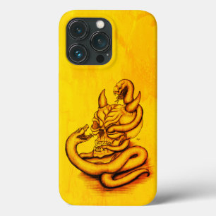 Funda Para iPhone 13 Pro Calavera - Cabeza malvada con serpiente