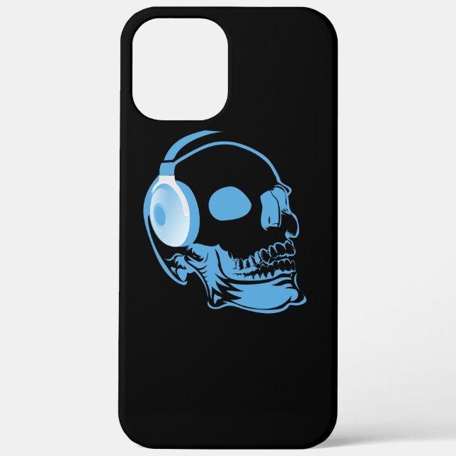 Funda De Case-Mate Para iPhone Calavera con auriculares (Reverso )