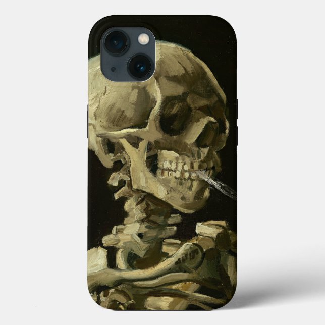 Funda De Case-Mate Para iPhone Calavera con Cigarette Van Gogh (Reverso )