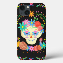 Funda Para iPhone 13 Calavera de azúcar de los muertos