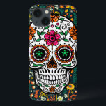 Funda Para iPhone 13 Calavera de azúcar floral cúrcuma colorida retro<br><div class="desc">El bonito y colorido cráneo retro de azúcar floral.</div>