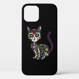 Funda Para iPhone 12 Pro Calavera de azúcar Gato Mexicano Halloween Día De 