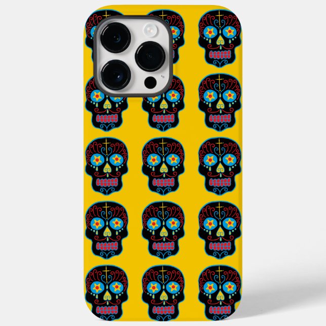 Funda De Case-Mate Para iPhone Calavera de Azúcar Negra (Reverso )