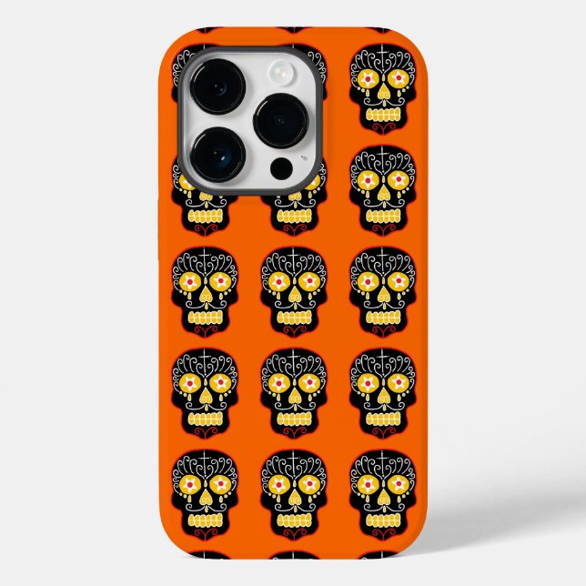 Funda De Case-Mate Para iPhone Calavera de Azúcar Negra (Reverso )