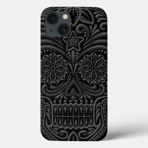 Funda Para iPhone 13 Calavera de azúcar oscuro intrincada