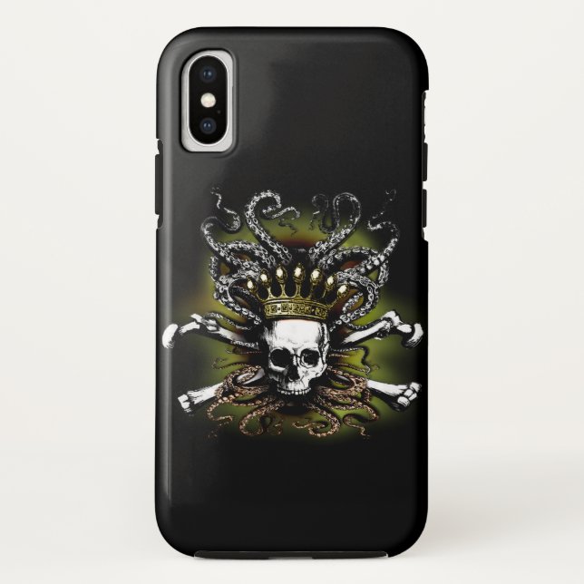 Funda De Case-Mate Para iPhone Calavera de calamar rey (Reverso)