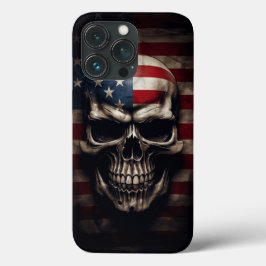 Funda Para iPhone 13 Pro Calavera de la bandera americana