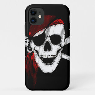Funda Para iPhone 11 Calavera de pirata y huesos cruzados