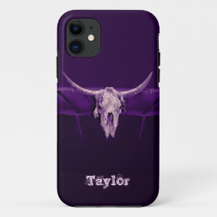 Funda Para iPhone 11 Calavera de toro occidental Rústico violento