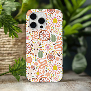 Funda Para iPhone 15 Pro Max Calavera de vaca occidental moderna con patrón de 