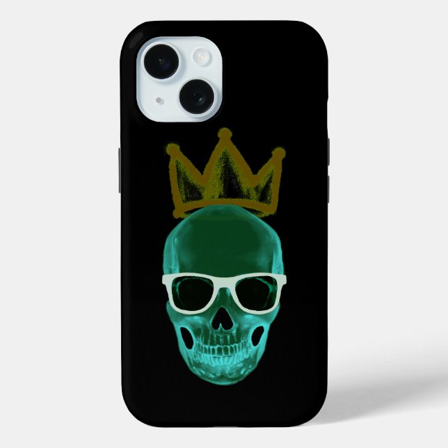 Funda De Case-Mate Para iPhone Calavera de vidrio y corona (Reverso )